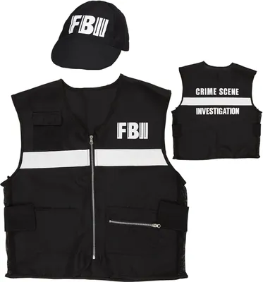 Produktbild von FBI Kostümset für Erwachsene - Weste und Kappe | Größe XL