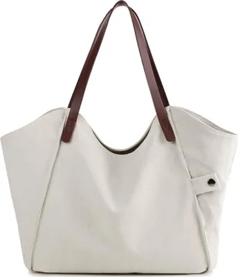 Produktbild von LOSMILE Damen Handtasche Hobo Shopper Beige, vielseitig, strapazierfähig, ideal für Strand und Alltag.