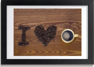 Produktbild von Bild 30x20 MDF-Rahmen, Wandkunst ich liebe Kaffee