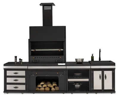 Obrázek produktu pro Moderne Außenküche aus Edelstahl in Schwarz