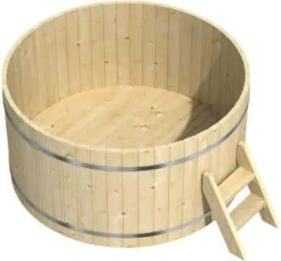 Produktbild von FinnTherm Holz Badefass Bergen Ø 180cm inkl. Einstiegsleiter & Sitzbänken
