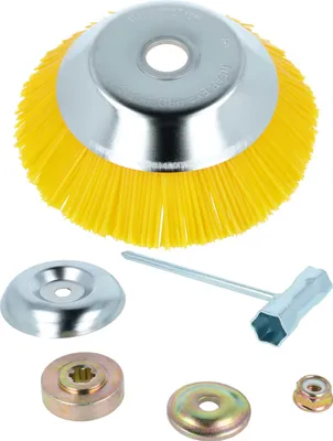 Produktbild von vhbw Nylon-Unkrautbürste kompatibel mit Makita DBC250, 340, 300, 290 Gartengerät, Freischneider - Mit Zubehör-Set