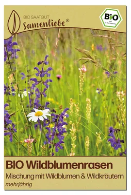 Produktbild von Samenliebe  Wildblumenrasen Samen | Mischung mit Wildblumen & Wildkräutern - winterhart & mehrjährig - samenfestes  Saatgut