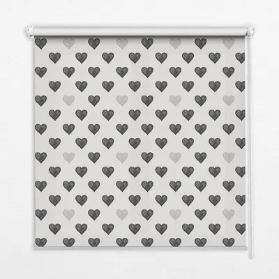 Produktbild von Seitenzug-Rollo Fensterrollo Jalousie - Lichtdurchlässig Springrollos - 80x240 cm - Dunkle Herzen
