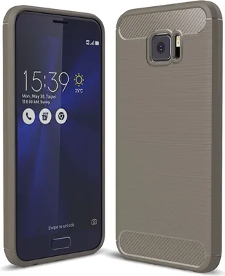 Produktbild von Asus Zenfone V V520KL TPU Case Carbon Fiber Optik Brushed Schutz Hülle Grau