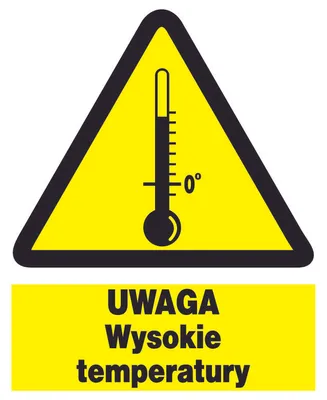 Obrázok produktu pre POZOR VYSOKÁ TEPLOTA - značka 225X275 výstražná značka ZNAČKA PVC doska