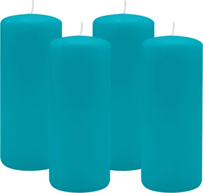 Produktbild von 4er Set Adventskranzkerzen Ocean Blau Ø 60 x 120 mm