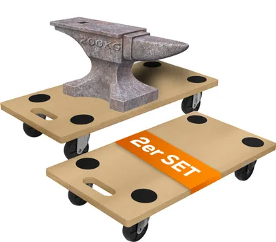 Produktbild von TroniTechnik® Rollbrett TT-RB 02 SET (2 Stück) Transportroller rutschfest je 200 kg Tragfähigkeit,Möbel Transporthilfe für Umzug | Transport Rollbrett für Umzug & Werkstätten
