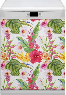 Produktbild von Magnetmatte Geschirrspüle Abwaschbar Küche Magnete  Nachbildung 60x80 cm  - Exotischer Hibiskus
