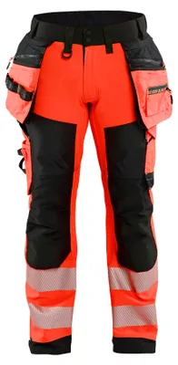 Produktbild von Blakläder High Vis Softshell Arbeitshose 1820, Farbe:High Vis Rot/Schwarz, Größe:D96