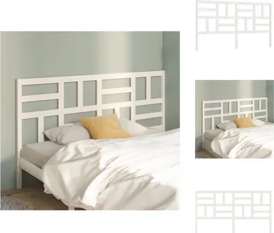 Produktbild von vidaXL Bett-Kopfteil Weiß 206x4x104 cm Massivholz Kiefer -  Kopf- & Fußenden