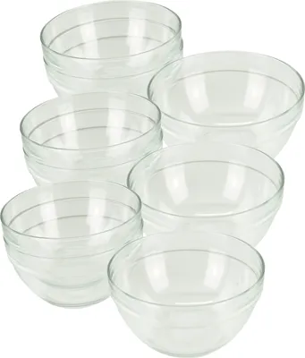 Produktbild von Glasschüssel Ø 17 cm 12 Stück im Set Beilagenschüssel Dessertschale Stapelschale