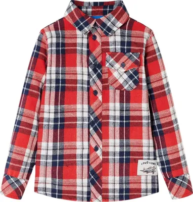 Produktbild von Kinderhemd Karomuster Rot und Marineblau 104
