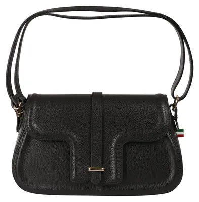 Image de Sac à bandoulière pour femme Florence, en cuir noir, dimensions 10 x 33 x 20 cm, OTF850S1
