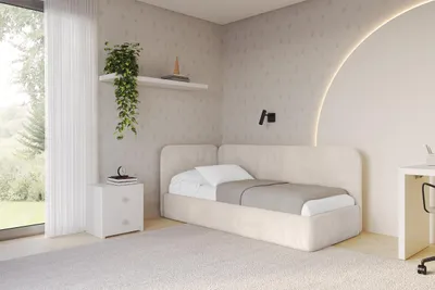 Produktbild von ALTDECOR Jugendbett mit Bettkasten ELSY - 80x200 - Beige - Casablanca 2301 - Bett mit Matratze - Rechts angeordnet - Einzelbett mit Stauraum - Polsterbett Kinderbett