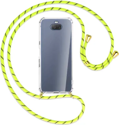Produktbild von Handykette Backcover-Schutzhülle mit Band (Metall goldfarben) für Sony Xperia 10 - neongelb