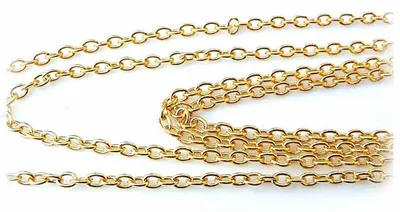 Produktbild von Vintageparts Gliederkette Metalllegierung goldfarben oval 4x3,2mm 2m