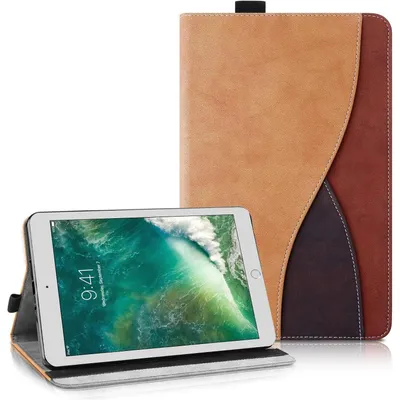 Immagine prodotto di Custodia per iPad da 9,7 pollici (6ª/5ª generazione) con portafoglio e funzione stand, color marrone
