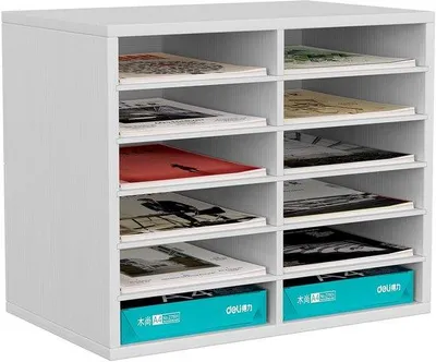 Immagine prodotto di Organizer da ufficio bianco in formato A4, portadocumenti, cassetto archivio, 12 scomparti