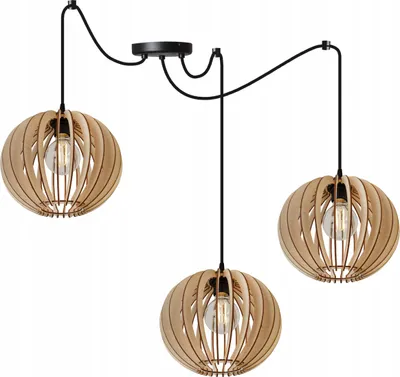 Image de Suspension moderne en bois avec éclairage LED