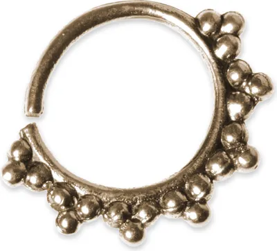 Produktbild von viva-adorno Ohr Piercing Ring Nasen Ring Messing Septum Vintage Antik Tragus Helix 1,0mm verschiedene Designs wählbar Z496,Design 6