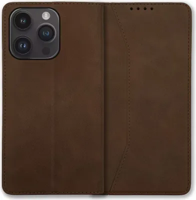 Produktbild von Bookstyle 'Premium' Schutzhülle Klapphülle Schutztasche Etui Cover für Apple iPhone 14 Pro Max - Braun