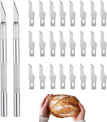 Produktbild von 2 Stück Bäckerschneider mit 24 Ausstechformen, Brotschneidewerkzeug für Heimbacken