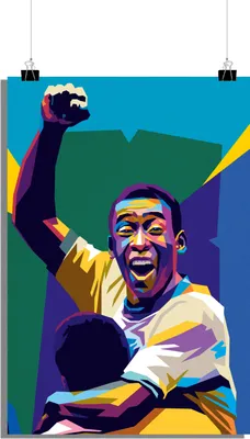Produktbild von Fußball Poster - Pele Poster - Legendärer Fußballspieler Poster - 51x71cm - Perfekt zum Einrahmen