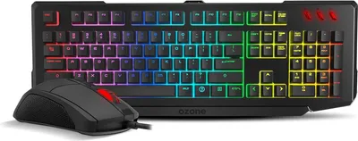 Produktbild von Gaming-Tastatur+Mauskombination, halbmechanische Gaming-Tastatur mit RGB-Hintergrundbeleuchtung, AVAGO Optischer Sensor Gaming-Maus, 4000 DPI