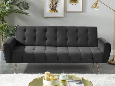 Produktbild von Schlafsofa Klappsofa 3-Sitzer - Samt - Anthrazit - POLANI