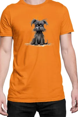 Immagine prodotto di Maglietta da uomo Funny Dogs Breeds Affenpinscher Dog Breed, Man XL , Orange