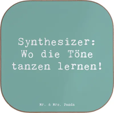 Produktbild von Mr. & Mrs. Panda Untersetzer für Gläser Spruch Synthesizer Tanz - Meeresbrise - Geschenk, Tischuntersetzer, Töne, Instrument, Musik, Holzuntersetzer, Lernen, Coaster