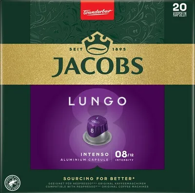 Produktbild von Jacobs Kapseln Lungo, Intensität 8, 20 Stück