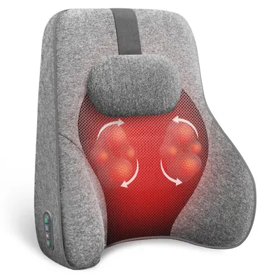Produktbild von Rückenmassagekissen Stuhl - Shiatsu mit Wärmefunktion - 8 Massageköpfe - 40,1 x 22,1 x 36,8 cm - Für Bürostuhl und Auto