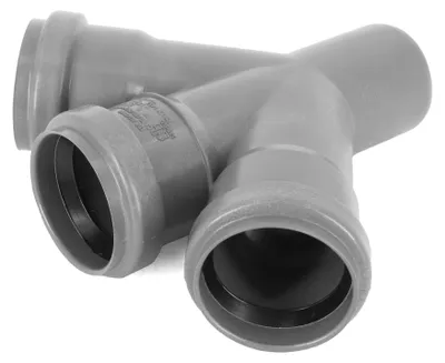 Produktbild von HT Rohr Doppelverbindung PP Abfluß Rohr 45° Abzweigung DN 50/50/50/50