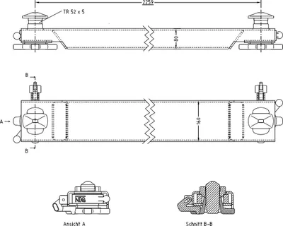 Produktbild von Traverse Bauteil Container Verriegelung Befestigung BDF Twist Lock Wechselbrücke