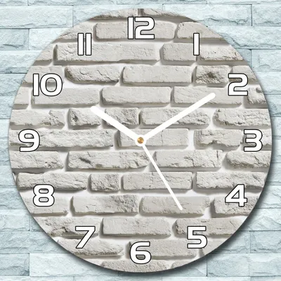 Produktbild von Wanduhr aus Glas Rund fi 30 Marmor weiß Quarz Deko Wohnzimmer Büro