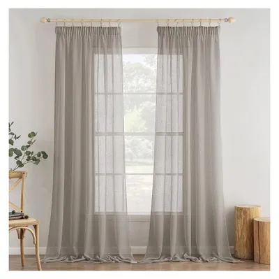 Produktbild von Innenvorhang mit Kräuselband, 2 Paneele, 55 x 102 Zoll, für Zuhause