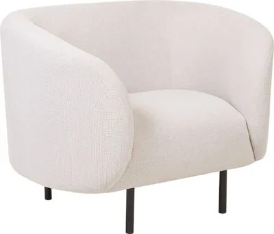 Zdjęcie produktu dla BELIANI Fotel beżowy koktajlowy w stylu glam retro tapicerka czarne nóżki