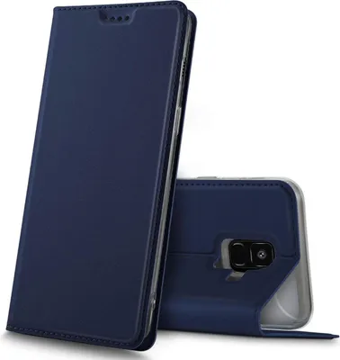 Produktbild von Conie Ultra Slim Klapp Tasche für Samsung Galaxy A6 Kartenfach Hülle Rundumschutz in Blau
