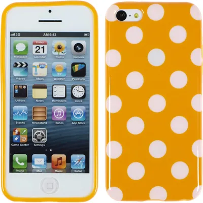 Produktbild von PhoneNatic Case kompatibel mit Apple iPhone 5c - Design:10 Silikon Hülle Polkadot + 2 Schutzfolien