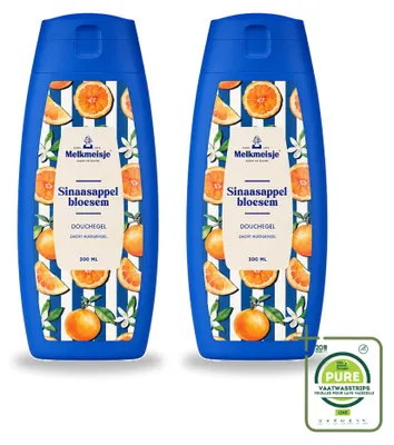 Immagine prodotto di 2 flaconi di bagnoschiuma Melkmeisje alla fior d'arancio, 300 ml - confezione grande - 2 pezzi