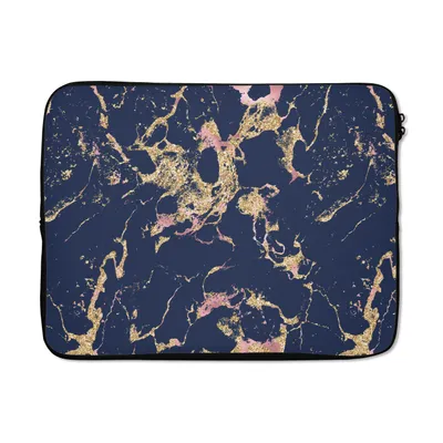 Produktbild von MuchoWow® Laptop Hülle 17 Zoll Laptoptasche Glitzer - Marmor - Design - Zipper - Schutzabdeckung
