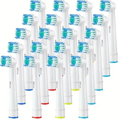 Produktbild von Ersatzbürstenköpfe für Oral-B Zahnbürsten – kompatibel mit runden, rotierenden Bürstenköpfen – sanft & gründlich reinigen – 20er Set – passend für Vitality, Pro, Genius, Smart, u.v.m.