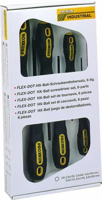 Produktbild von Proxxon 22642 FLEX-DOT Satz Schraubendreher Innensechskant HEX 6tlg, HX2,5-HX8