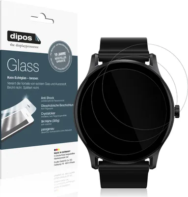 Produktbild von 2x Schutzfolie für Haylou GS Smartwatch - Anti-Shock 9H Folie dipos Glass Kunststoffglas