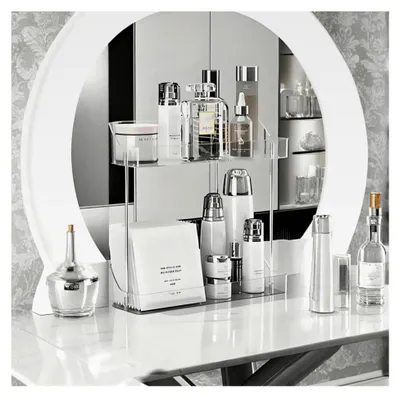 Produktbild von Kosmetikorganisator Make-up Organizer mit 2 Ebenen, große Kapazität für die Aufbewahrung von Make-up, multifunktionaler Hautpflege-Organizer für Badezimmer und Schminktisch