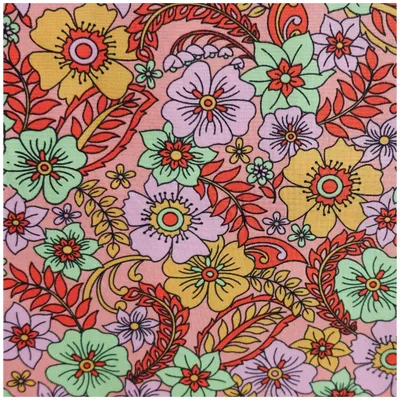 Baumwoll-Stoff Blumen ab 1m x 148 cm Popeline Fahnentuch Sommerstoff Oeko-Tex pfirsich