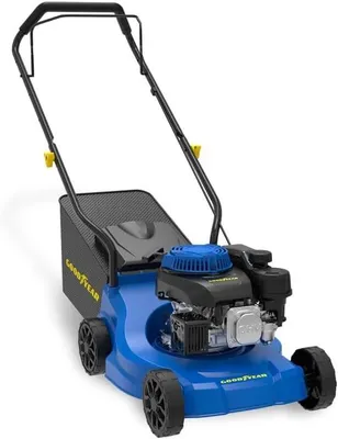 Immagine prodotto di Tosaerba a benzina, motore OHV 4 tempi, 132 cm³, 2,5 kW / 3,35 CV, larghezza di taglio 39 cm, altezza di taglio da 3,0 a 6,6 cm, sacco di raccolta da 35 litri, avviamento manuale