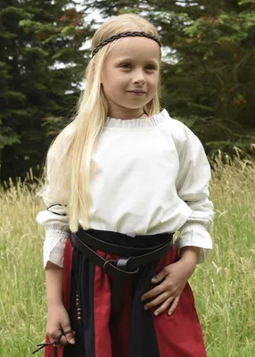 Produktbild von Kinder Mittelalter-Bluse Carmenbluse Helena, natur - Bluse Wikinger Mittelalter Kostüm Verkleidung Carmenausschnitt Größe: 128
